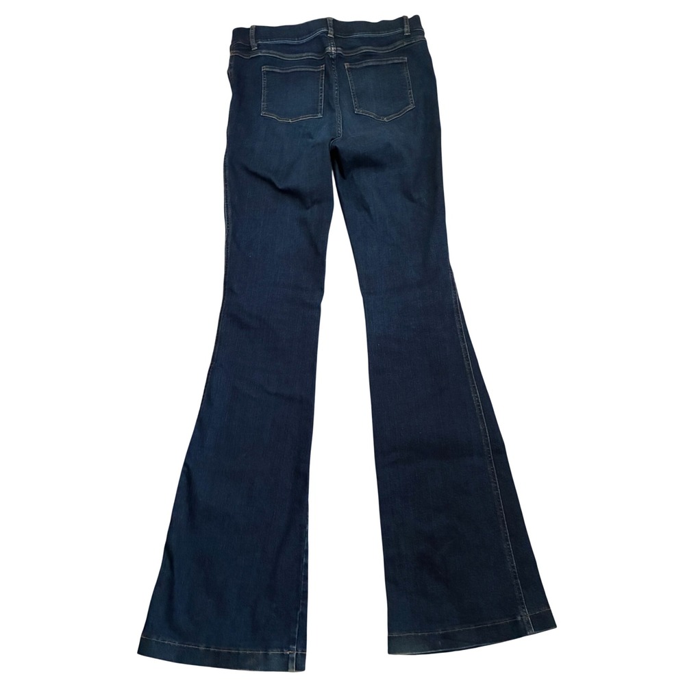 SPANX Dark Wash Flare Pull On Stretch Shaping Jeans Medium Tall - Picture 2 of 10